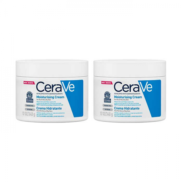 CeraVe Crema Hidratante Piel Seca 2x340 g Promo