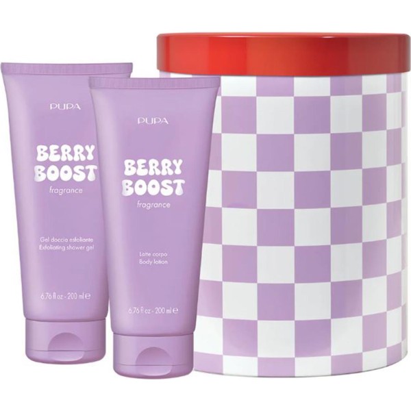 Pupa berry boost locion corporal perfumada 200ml + gel de baño exfoliante 200ml + caja 1u